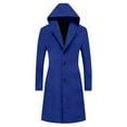 thumbnail image 5 of jtjvou Long Fall Winter Wool Coats for Women 2025 Notched Lapel Collar Double Breasted Peacoat Trench Coat Jackets Overcoat Blue XXL, 5 of 9