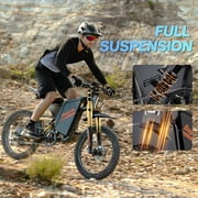 Electric Dirt Bike for Adults,Peak 3000W 38mph Electric Motorcycle,60V 35Ah Max 100+ Miles,25’’*3.0’’ Off Road Tire,Anti-Theft Mountain Bike