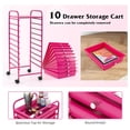 thumbnail image 4 of 10 Drawer Rolling Storage Cart, Organization Cart on Drawers for Craft Makeup Paper Tool Art Supply, Versatile Utility Cart on Wheels for Home Office Classroom School (Hot ), 4 of 8