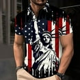 thumbnail image 2 of Men's Patriotic Polo Shirt Button Down Blouse Independence Day Tops USA Flag Printed Short Sleeve Blouses Collared Top Dressy Casual Tshirt Anti-Wrinkle&nbsp;Travel&nbsp;Polo&nbsp;Shirts, 2 of 5