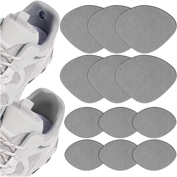 6 pares de almohadillas de cuero para talón, almohadillas protectoras para aliviar el dolor, plantillas para zapatos holgados de mujer/hombre que mejoran el ajuste y la comodidad (gris)