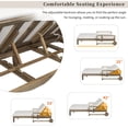 thumbnail image 5 of Harper & Bright Designs Wooden Outdoor Double Lounge Chair with Adjustable Height, Sunbed Outdoor Daybed Seating 2 People for Poolside Garden and Backyard, Beige, 5 of 16