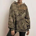 thumbnail image 2 of Camo Hoodie for Womens Maple Leaf Print Long Sleeve Sweatshirts Oversized Camouflage Lightweight Fall Casual Pullover, 2 of 8