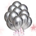 thumbnail image 2 of FELTECHELECTR 50 globos de látex grueso de 25 cm, color metálico, para fiestas (plateados), 2 of 6