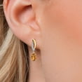 thumbnail image 3 of Gem Stone King 925 Silver and 10K Yellow Gold Orange Red Madeira Citrine and White Lab Grown Diamond Stud Earrings for Women | 0.85 Cttw | Gemstone November Birthstone | Oval 6X4MM, 3 of 6