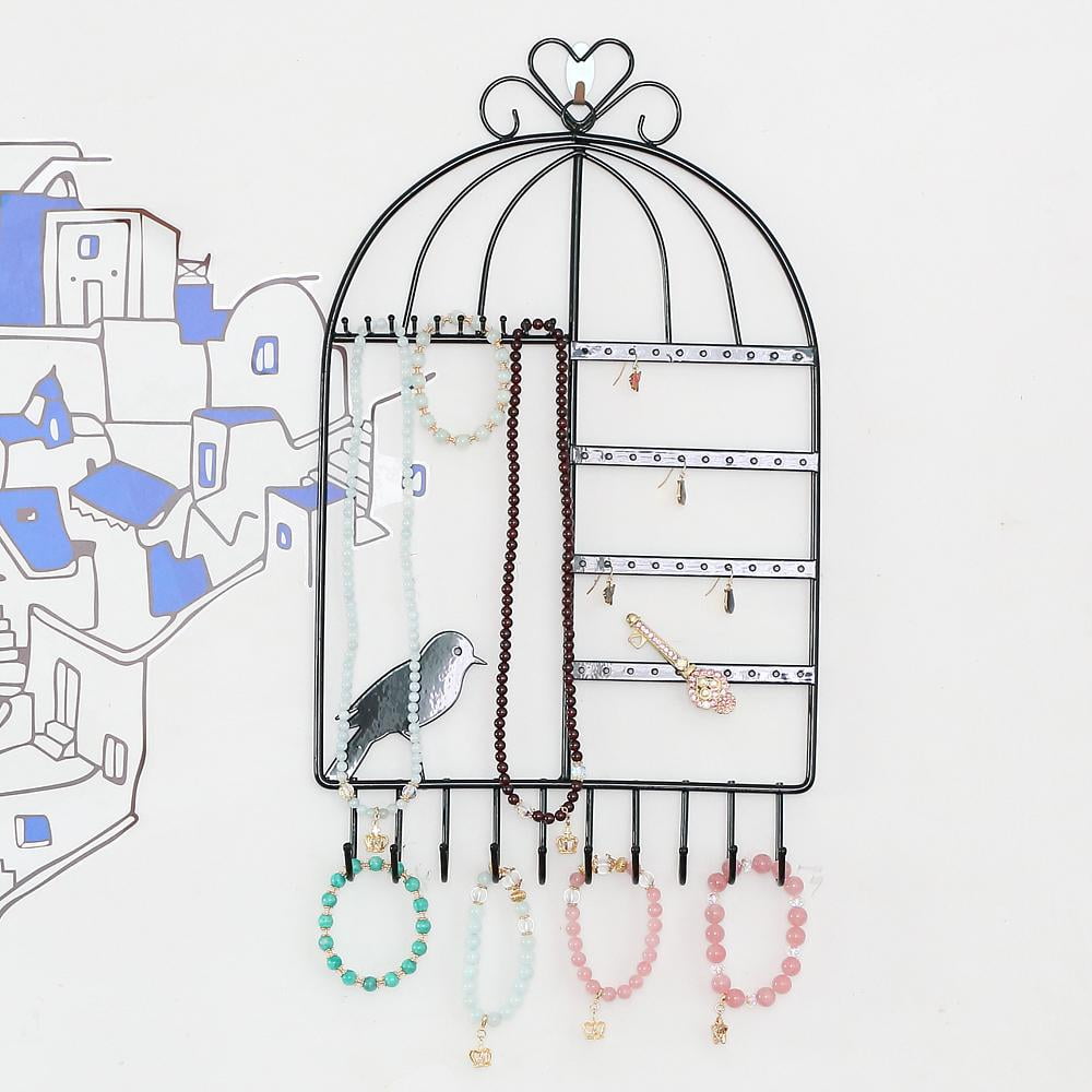 Vintage Jewelry  Hanger Shabby Chic Necklace Organizer Black