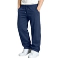 thumbnail image 2 of Zylanna Kids Boys Sweatpants with Pockets, Casual Fleece Lined Thick Warm Elastic Drawstring Waist Winter Athletic Jogger Pants For Daily Navy Size 7-8, 2 of 7