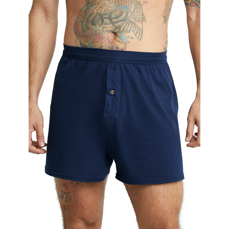 2 pack men's 100% cotton loose boxers shorts in Sky Blue and Cube