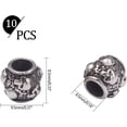 thumbnail image 2 of 10 cuentas de barril de 9,5 mm con cuentas de acero inoxidable, cuentas sueltas de 4,5 mm, cuentas espaciadoras de plata para hacer joyas, pulseras y collares., 2 of 9