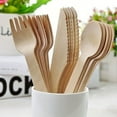 thumbnail image 2 of 100 Count Wooden Cutlery Set Include Fork/Spoon/Knife, Natural Eco-Friendly Biodegradable&Compostable, Alternative To Plastic Cutlery, Protect Earth, 2 of 4