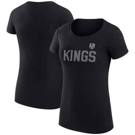 Women s G-III 4Her by Carl Banks Black Los Angeles Kings Super-Slim Fit Lightweight Dot Print Team T-Shirt