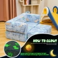 thumbnail image 3 of Baxluxe Folding Toddler Couch, Luminous Toddler Fold Out Couch for Kids, Convertible Toddler Sofa Couch, Modular Toddler Sofa Toddler Play Couch, Combined Kids Sofa for Bedroom, Playroom, Blue, 3 of 7