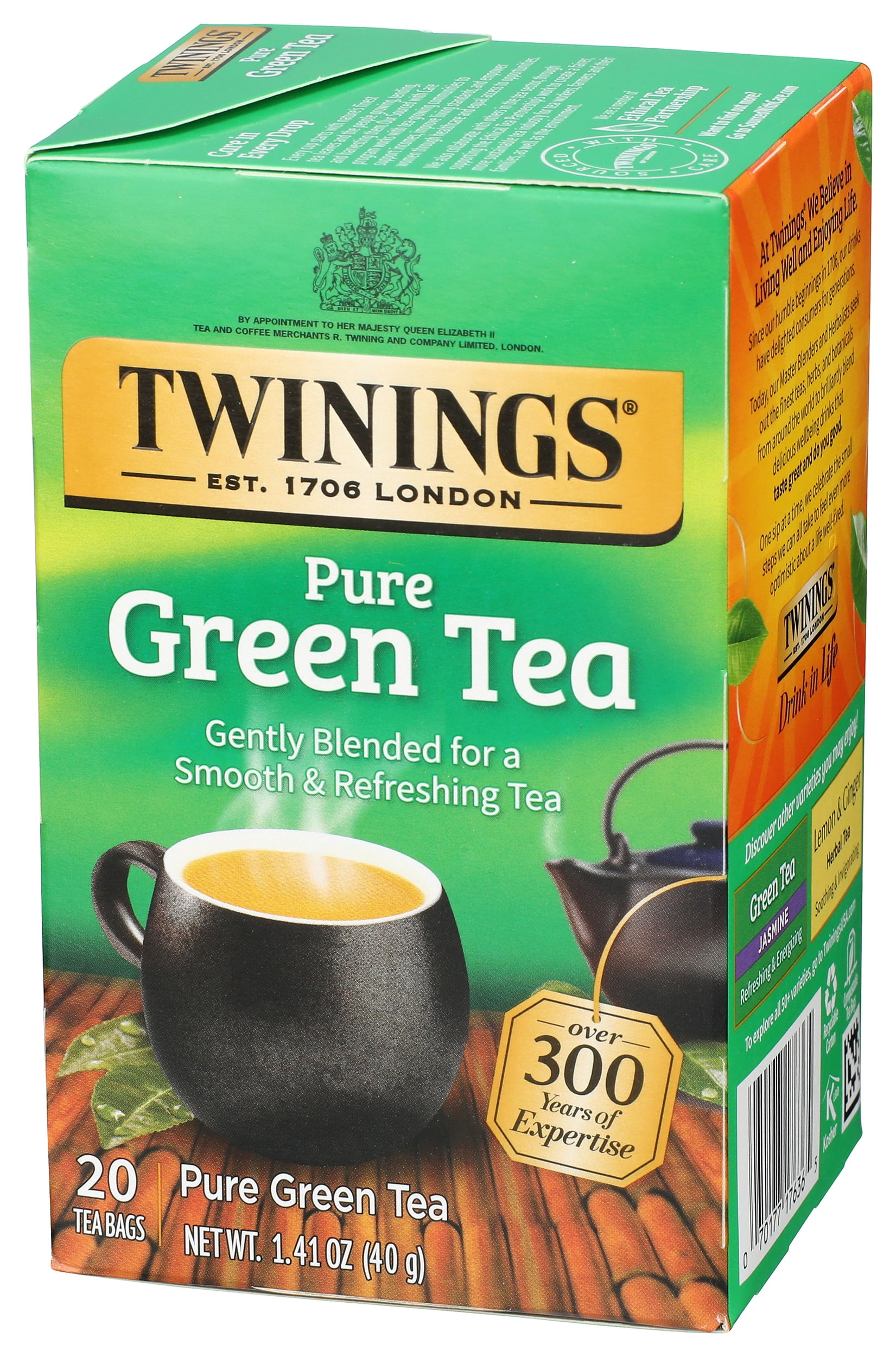 Pack of 6, Twining Pure Green Tea, 1.41 oz
