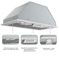 thumbnail image 2 of Awoco RH-BQ-M30 30" Built-in Insert Range Hood, 4-Speed Stainless Steel Wood Hood Insert, 650 CFM, LED Lights, 2 of 5