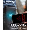 thumbnail image 4 of Billetera Artpaxy para hombre, piel auténtica, con bloqueo RFID, doble, 4 of 7