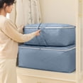 thumbnail image 4 of Bolsa de almacenamiento resistente tamaño sobredimensionada 31,5x11,8x23,6 pulgadas – Asas reforzadas, doble cremallera, tela impermeable, ahorro de espacio, organizador plegable para ropa, colcha, 4 of 9