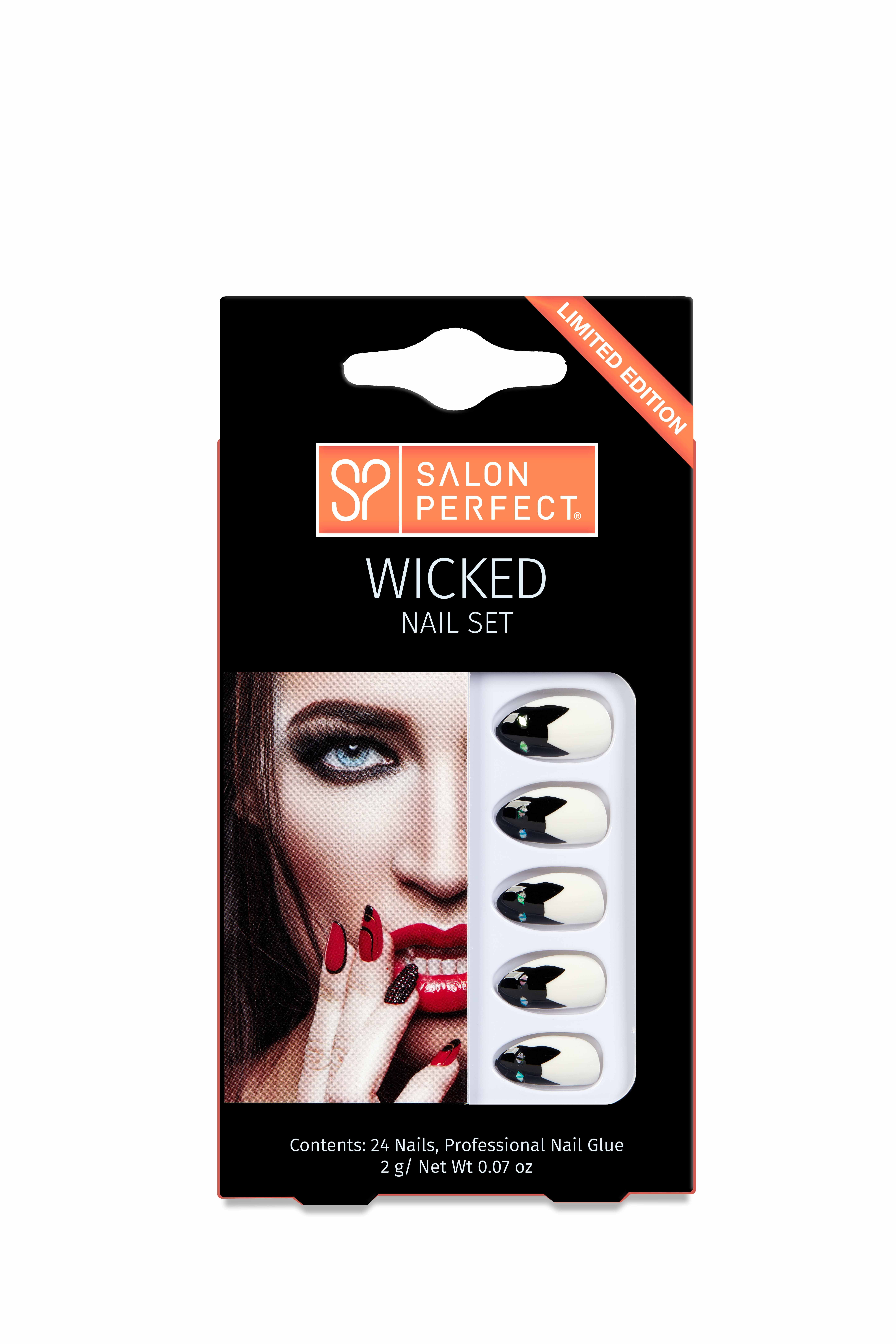 Salon Perfect Wicked Artificial Halloween Nail Set Cats 24 Piece Walmart Com Walmart Com