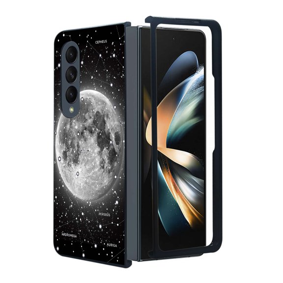 ANJ  Protective Snap-On Design Printed Case Compatible with Samsung Galaxy Z Fold 4 - Moon Constellation