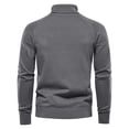 thumbnail image 2 of Gibobby Suéter ligero hombre Suéter de cuello alto para hombre, estilo informal, de punto trenzado, para hombre(Gris oscuro,M), 2 of 5