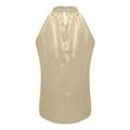 thumbnail image 4 of Womens Satin Halter Tops, Sleeveless Shirts for Women Summer Fashion Loose Fit Shiny Crewneck Tank Tops for Party, 4 of 6