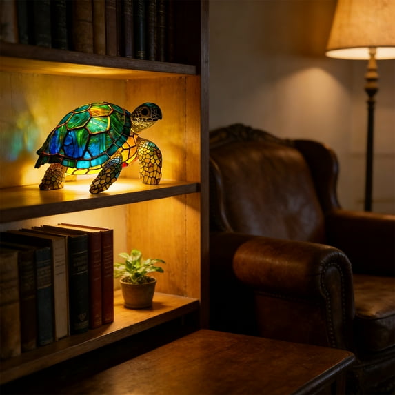 3D Turtle Lamp Christmas Gift Tortoise Shell Lamp Cute Resin Sea Turtle Night Light Boho Vintage Animals Night Light for Boy Girl Bedroom Nursery Office Home Birthday Gift Supplies (Sea Turtle)