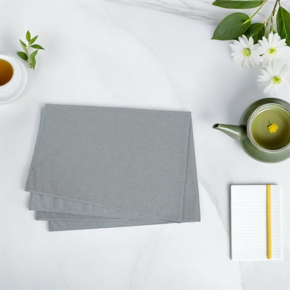 IFANLANDOR Light Grey Polyester Tablecloth Rectangular Protective Cover for Dining Table and Party Use