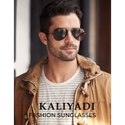 KALIYADI Sunglasses for Men Women Aviator Sun Glasses Polarized Lens UV400 Blocking-Black