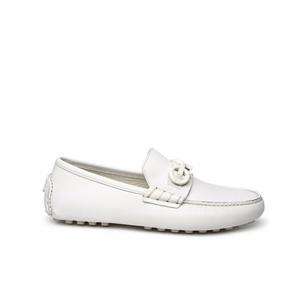 

Salvatore Ferragamo Man White Leather Loafers