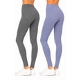 thumbnail image 3 of Women's High Waist Yoga Leggings, Full Length Stretch Pants, 2-Pack, 3 of 5