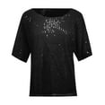 thumbnail image 5 of Womens Shirts Sequin Shirt Black Short Sleeve Sparkly Top Shiny Tops Evening Tops Holiday Tops for Women Dressy Sparkly, 5 of 5