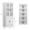 thumbnail image 4 of OXYLIFE 5-Tier Bookcase with Glass Door, 78.7" H Tall Display Storage Cabinet, White, 4 of 9