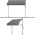 thumbnail image 3 of ModFusion Gray Outdoor Awning 6.6' Wide, Aluminum frame, Polyester roof, Adjustable 6.9' - 9.8' height, UV/Water/Rust-Resistant, 3 of 7