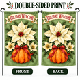 thumbnail image 4 of Purgmipth Holiday Welcome Christmas Garden Flag, Double-Sided White Poinsettia Pumpkin House Flag for Porch Yard Decor, 28 x 40 Inch, 4 of 8