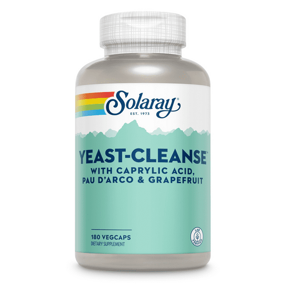 Solaray Yeast-Cleanse | With Caprylic Acid, Pau DArco, Grapefruit Seed Extract & Tea Tree Oil | Healthy Cleansing Support | 30 Servings | 180 VegCaps