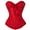 Red, variant on FANNYC Women 's Floral Lace Overbust Corset Bustier Waist Cincher Body Shaper Boned Firm Control Shapewear Top With G-String Size S-6XL
