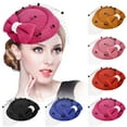 thumbnail image 5 of Yeetfub Fascinator Headband Derby Hats for Women 2024 Women Lace Bow Top Hat Hairpin Headwear Hat Party Hairpin ky Derby Hats Wedding Hats for Women,Blue, 5 of 5
