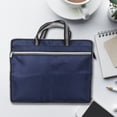 thumbnail image 4 of Bolsa de archivos de tela Oxford impermeable portátil, organizador de documentos para reuniones de negocios con cremallera (azul), 4 of 9