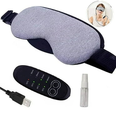 Eyes Heating Pad, Heating Eye Mask, Electric USB Sleep Mask, USB Steam Eye Mask, Time and Temperature Control for Sleeping, Relieve Dry Eye, Puffy Eyes, Tired Eyes, Dark Circles, Eye Bag, Grey