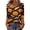 01-Black, variant on Women's Halloween T-Shirt Plus Size V-Neck 3/4 Sleeve Top, Witchy Print Halloween Blouse Fall Party and Casual Outfit 01-Black L