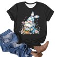 thumbnail image 4 of VBTAPA Easter Shirts for Women Happy Easter Shirt Easter Bunny T Shirt Cute Rabbit Graphic Tee Funny Gift Casual Tops Sales of Today Black XL, 4 of 5