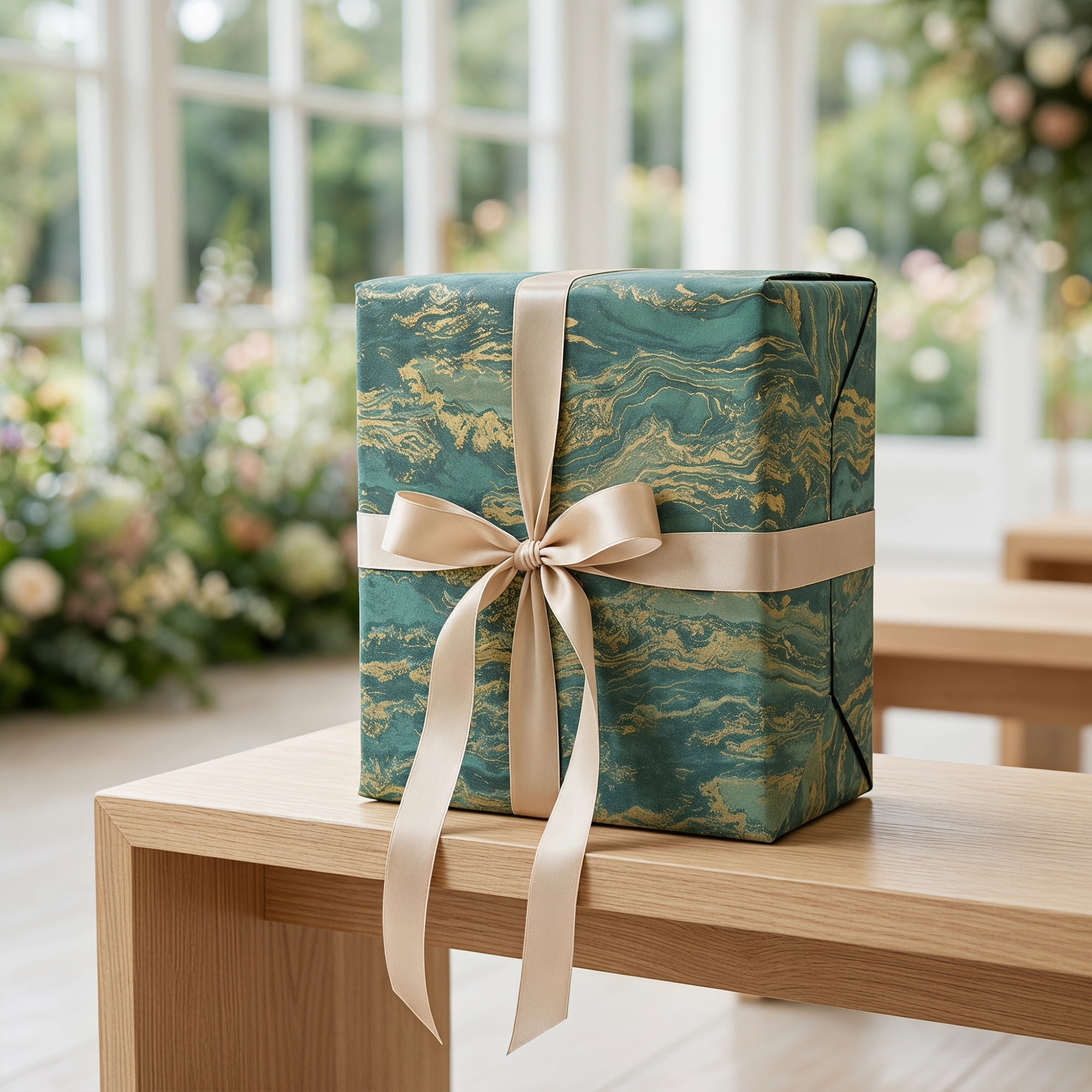 Unique Bargains Flowing Cloud Pattern Gift Wrapping Paper for Occasions Green 27.6"x 19.7"