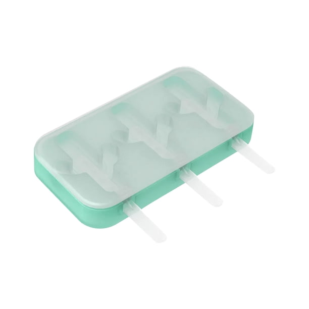 Cactus Silicone Molds 3-Cavity Ice Molds with Lid Reusable Sticks Treats Maker for Kids Adults Summer DIY Ice Cream Available