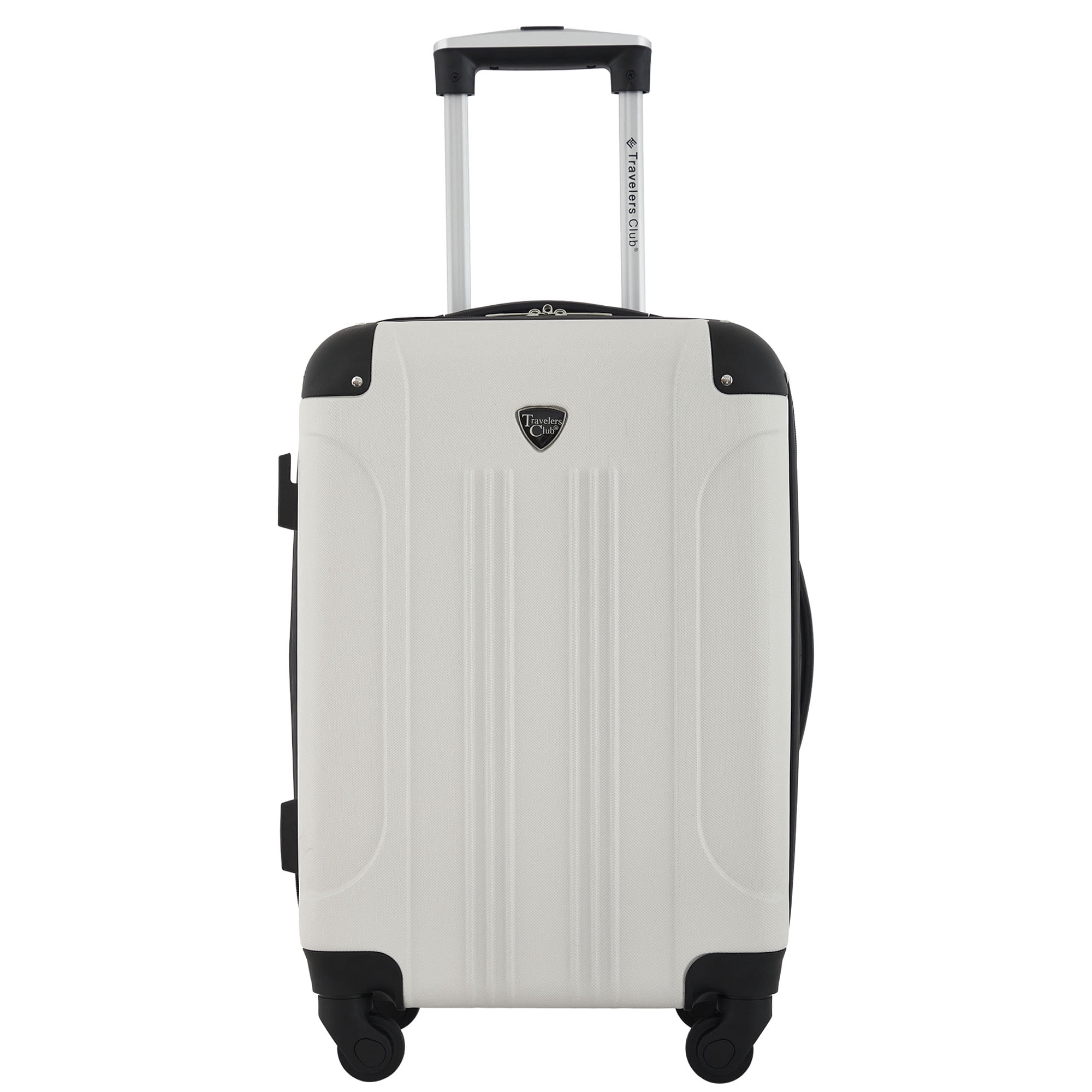 Travelers Club 20  Expandable Hard Side Spinner Rolling Carry-on Luggage  Moonbeam White
