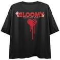 thumbnail image 3 of Gloomy Bear Dripping Heart Crew Neck Short Sleeve Women's Black Crop Top, 3 of 7