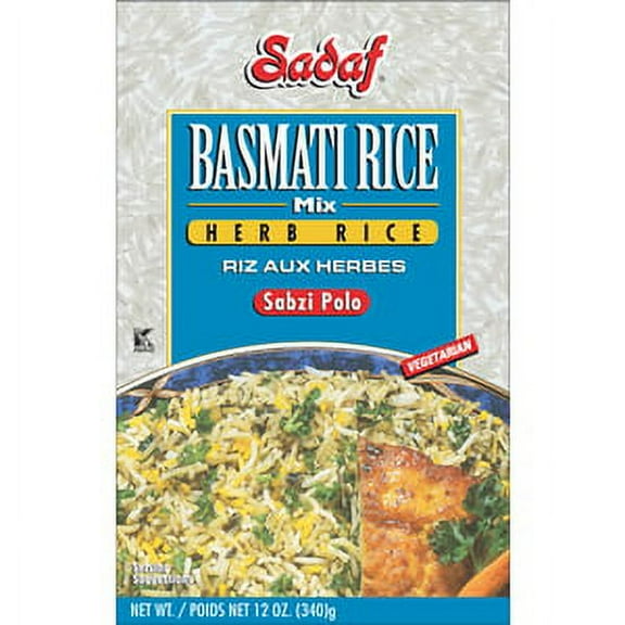 Sadaf Basmati Rice Mix - Vegetarian Herb Rice - Sabzi Polo - سبزی پلو