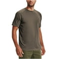thumbnail image 1 of Chemises pour Hommes, Chemises d'Été Unies Ajustées Sport Train Manches Courtes Col Rond, 1 of 3