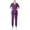 Purple, variant on QATAINLAV Ofertas Relampago de Hoy Womens Casual V Neck Scrub Tops Matching Jogger Pants 2 Piece Sets Solid Color Nursing Uniform Scrubs Set with Pockets Blue S