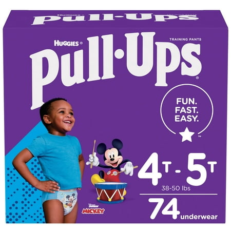 Size 4T-5T Huggies Pull-Ups Boys Training Pants, 4T - 5T, 74 Count