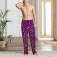 thumbnail image 5 of Uemuo Colourful Glitter Pattern Men's Wide Leg Palazzo Lounge Pants with Pockets Light Weight Loose Comfy Casual Pajama Pants-Small, 5 of 9