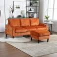 thumbnail image 5 of 3 Seater Sectional Sofa with Storage Ottoman, Modular L-Shaped Couch, Free-Combined Sofa Couch for Living Room Apartment Office, Orange, 5 of 9
